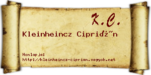 Kleinheincz Ciprián névjegykártya